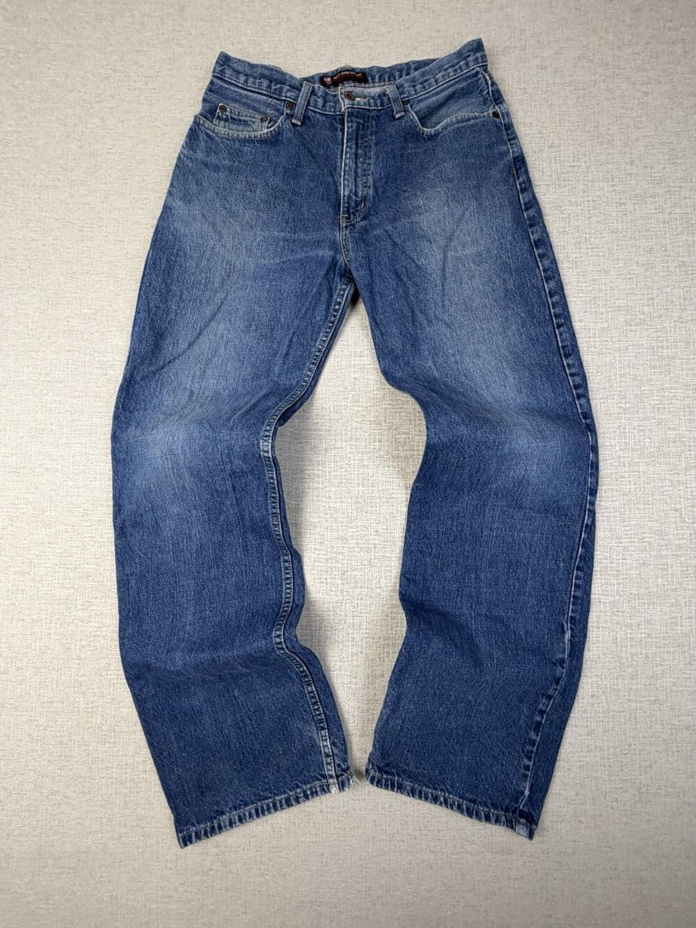Vintage Polo Jeans Co Ralph Lauren Woodrow 32x34 Baggy Blue Denim Jeans